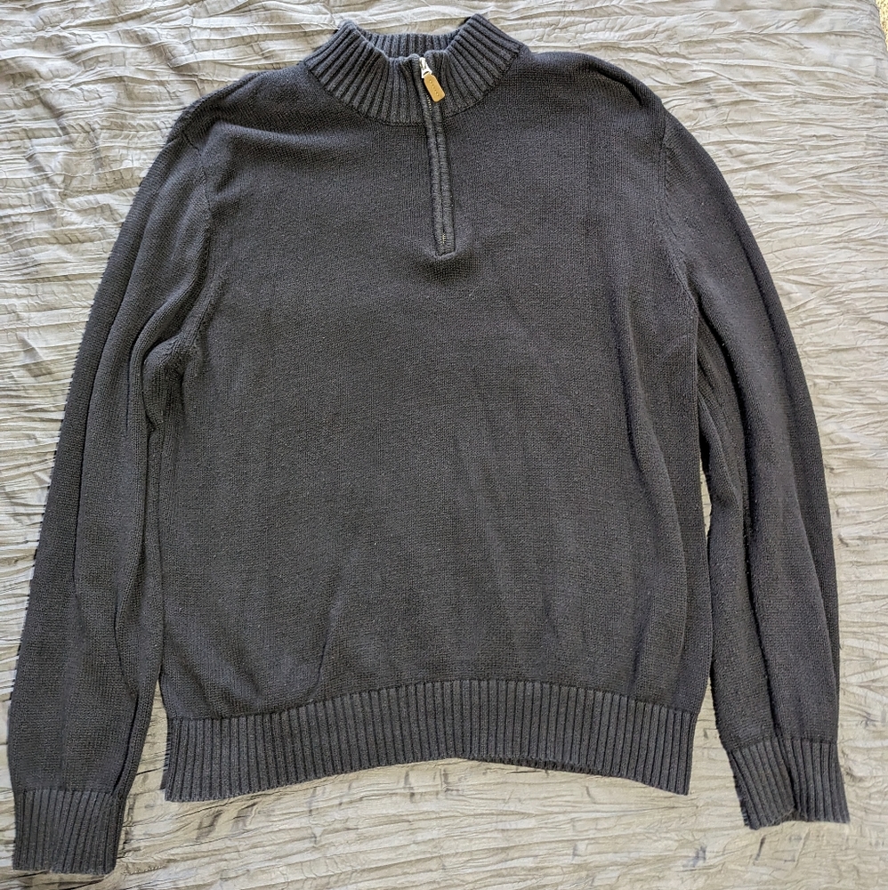Worn zip sweater